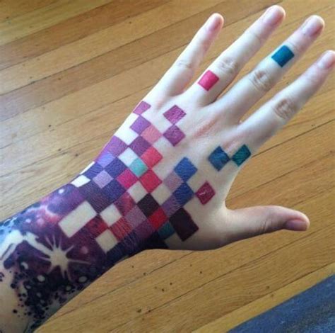 colored hand tattoos